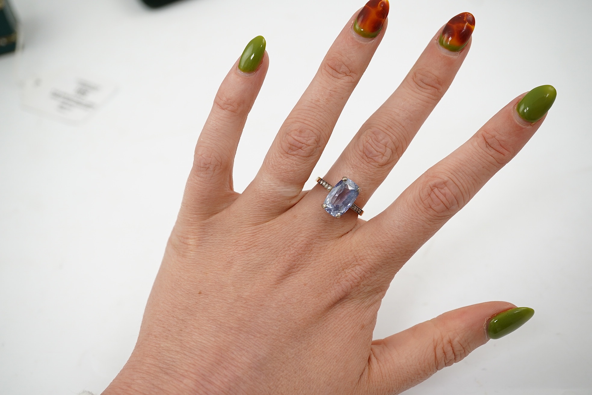 A sapphire and diamond ring, France, first half 20th century